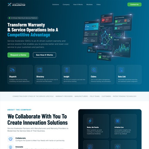 Design with the title 'Xcelerator Landing Page'