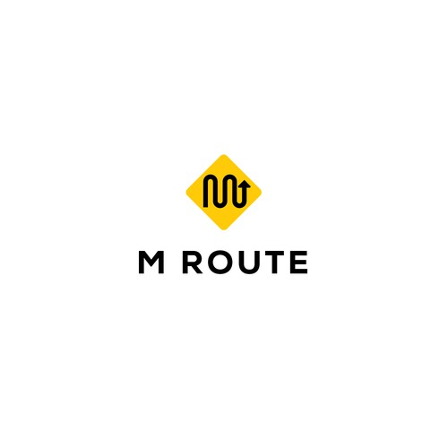 Letter m design logo with the title 'Concept for M Route, a talent management agency'