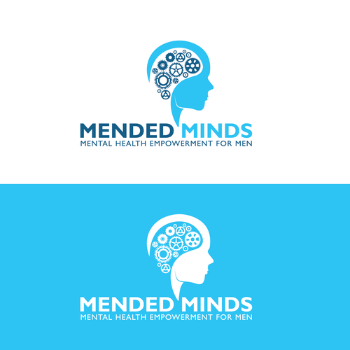 Head logo with the title 'mended minds'