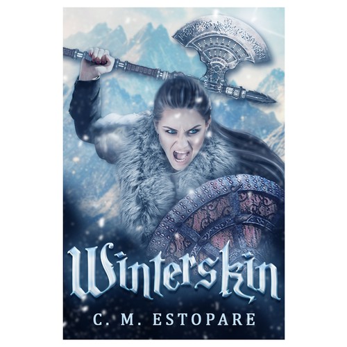 Viking book cover with the title 'Winterskin cover design '