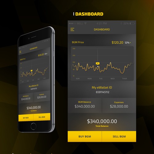 Currency design with the title 'New Digital Currency Platform Mobile APP'
