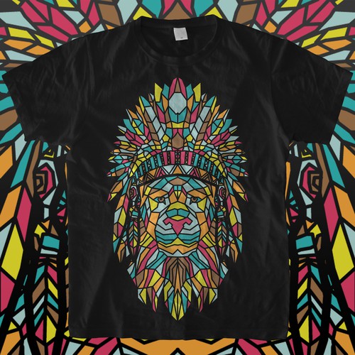 Kickass design with the title 'Lion Geometric'