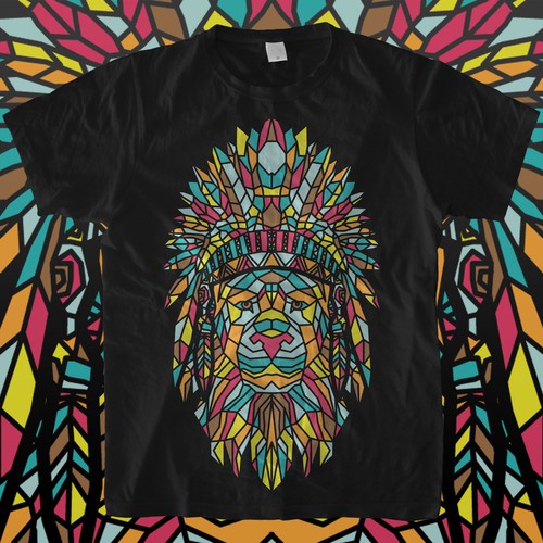 Geometric t-shirt with the title 'Lion Geometric'
