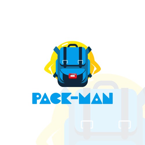 Bag logo with the title 'Pack-Man'