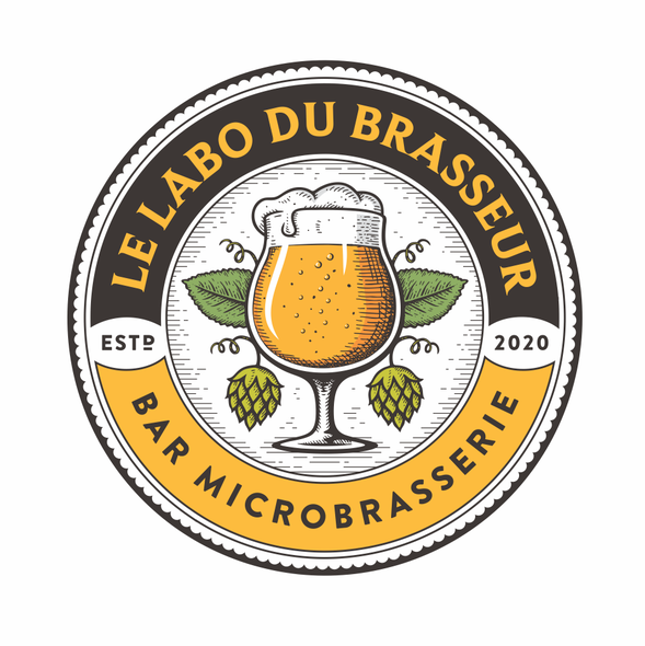 Microbrewery design with the title 'Le Labo du Brasseur'