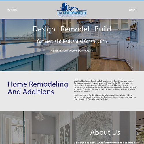 SEO design with the title 'L&C Development - A Construction and Remodeling Website Design'