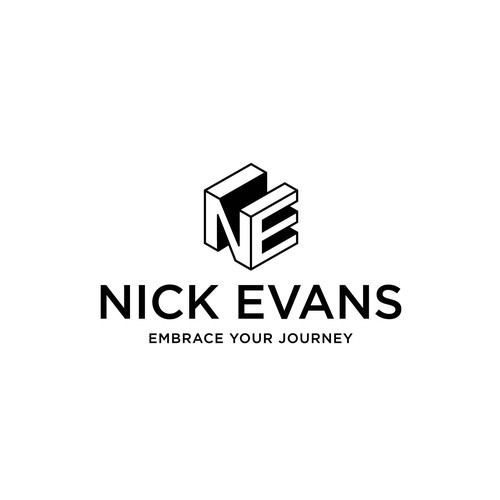 N logo with the title 'NE Cube Logo Design'