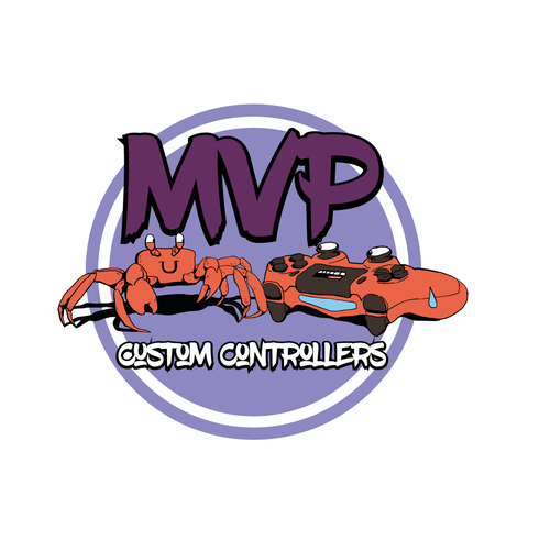 Controller design with the title 'Ideation for custom controller logo.'