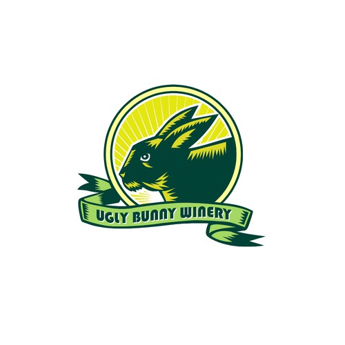 Ribbon design with the title 'Ugly Bunny Winery'