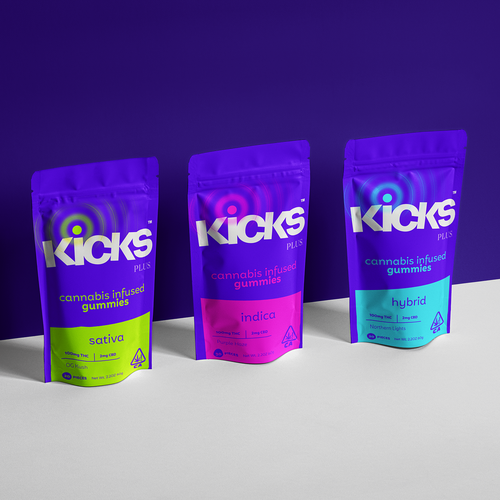 Cannabis packaging with the title 'Cannabis Infused Gummies Packaging Design'