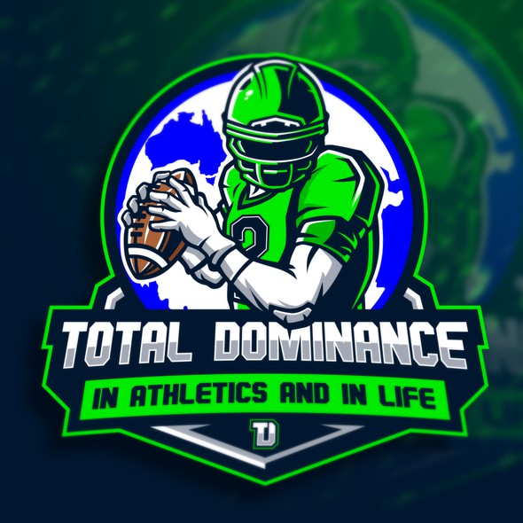 American football logo with the title 'Total Dominance ( In athletics and in Life )'