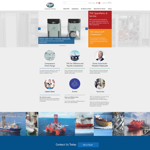 Industrial website with the title 'Make us look like the high quality supplier we are!'