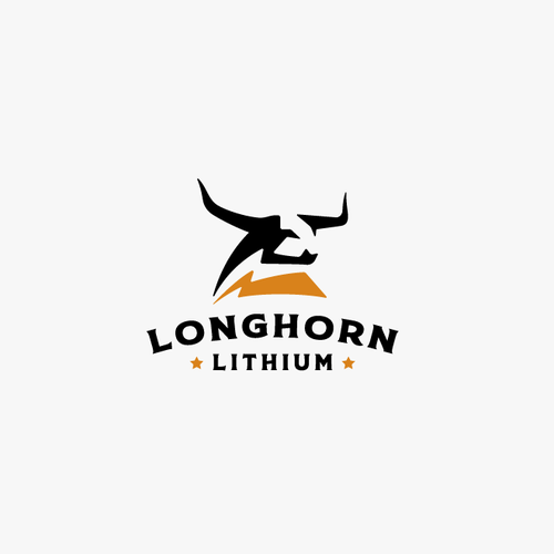 Longhorn logo with the title 'Bold logo for lithium battery'