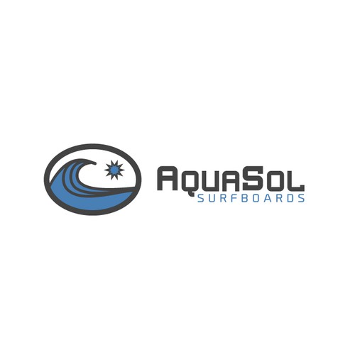 Surfboard design with the title 'AquaSol Surfboards'