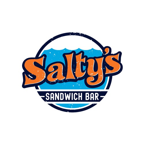Sandwich shop logo with the title 'Salty's Sandwich Bar'