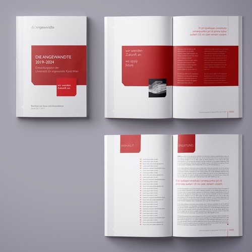 Catalogue design with the title 'Book interior design'