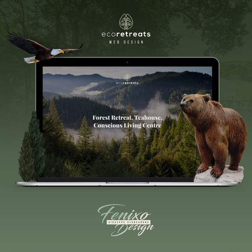 Camping design with the title 'Eco Retreats Web design UI/UX design'