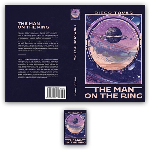 Science-fiction book cover with the title 'The Man on the Ring'