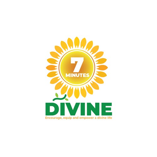 Sunflower design with the title '7 Minutes Divine'