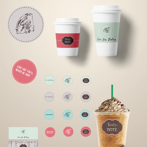 Sticker packaging with the title 'Tasty.Note '