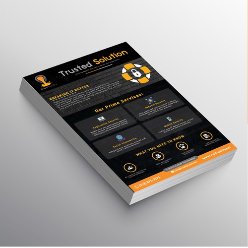 A4 design with the title 'Flysheet or Flyer for a Tech Company'