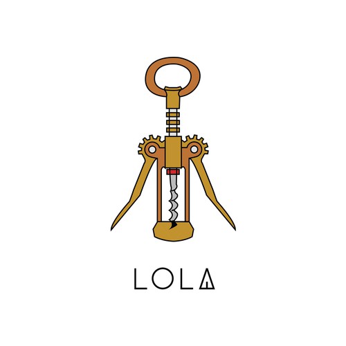 Corkscrew design with the title 'Wine logo'