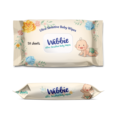 Baby packaging with the title 'Baby Wipes'