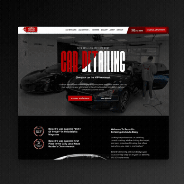 Car website with the title 'Car landing page'