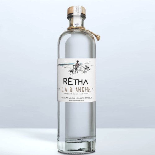 Craft label with the title 'vodka'