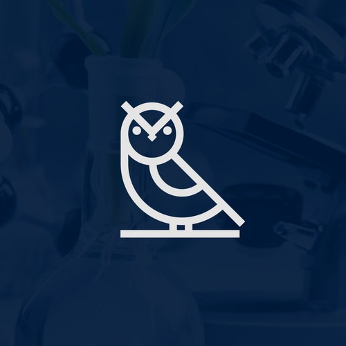 Pharmacy logo with the title 'Logo simple owl for biotechnology company'