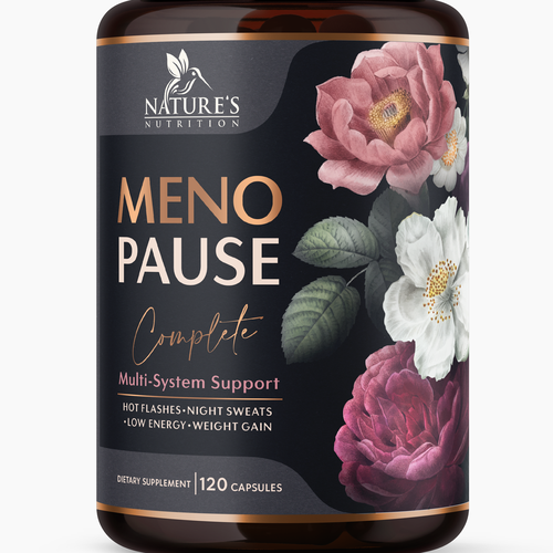 Dietary supplement label with the title 'MENOPAUSE supplement label'
