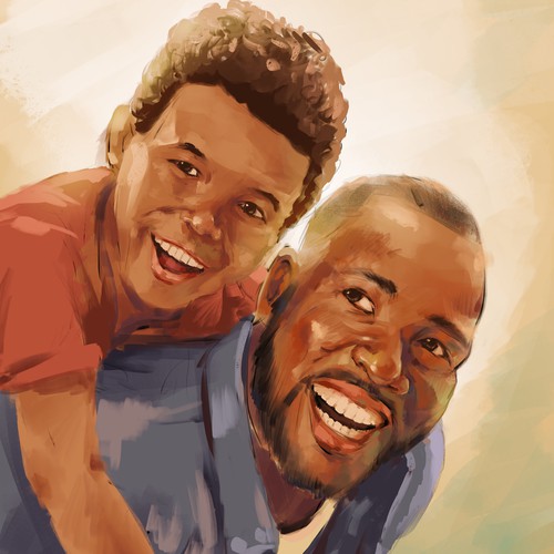 African American design with the title 'African American Fatherhood/Dad Illustrations'