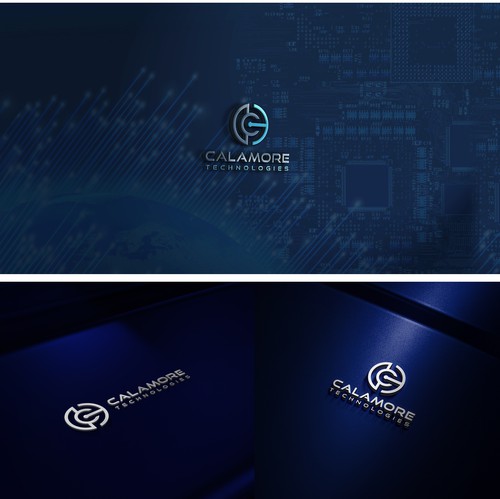 Cyber security logo with the title 'Cyber Security Technology Brand Logo'