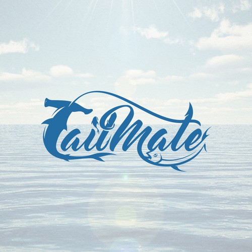 Fish logo with the title 'Fishing boat logo TailMate'