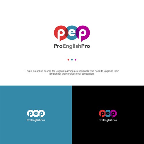 Language school logo with the title 'Pro English Pro'