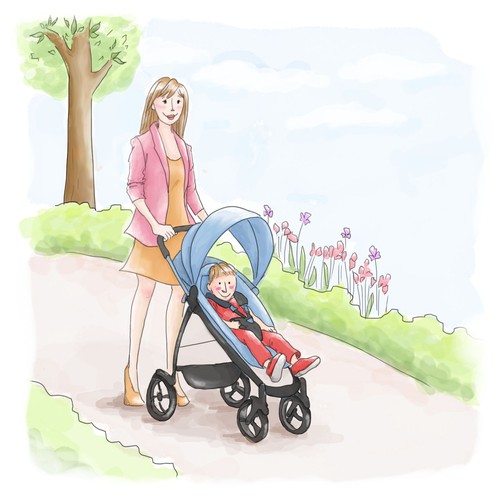 Mom design with the title 'Mom and son drawing'