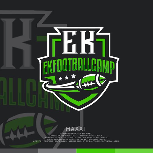 Football design with the title 'Football camp logo'