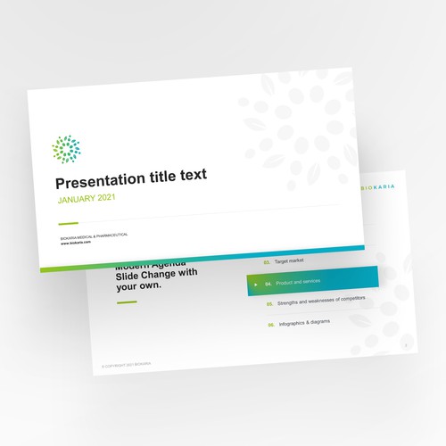 Chart design with the title 'Medical presentation template design'