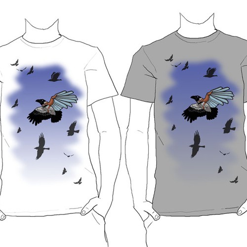 Bird t-shirt with the title 'Yooralla/Dangerfield disability t-shirt design'