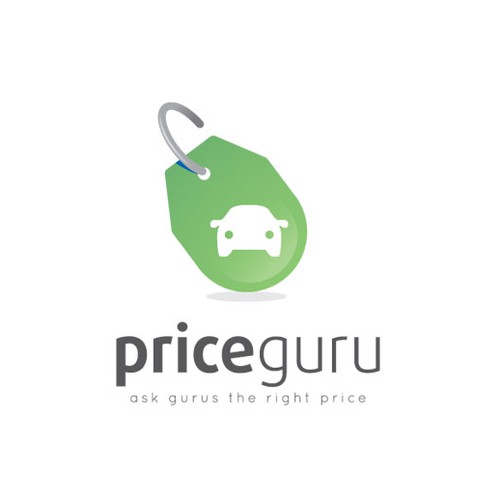 High end car logo with the title 'PriceGuru App Logo, check right price before you buy or sell your next car'