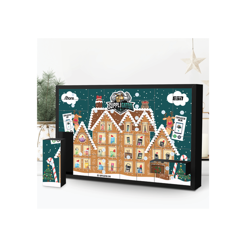 Christmas packaging with the title 'Advent calendar design concept for supplement brand'