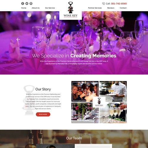 Drink design with the title 'Wine Key Experience'