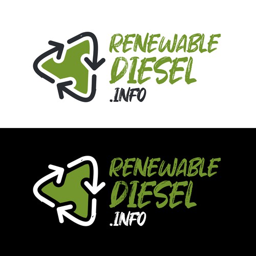 Recycle logo with the title 'Renewable Diesel Sticker'