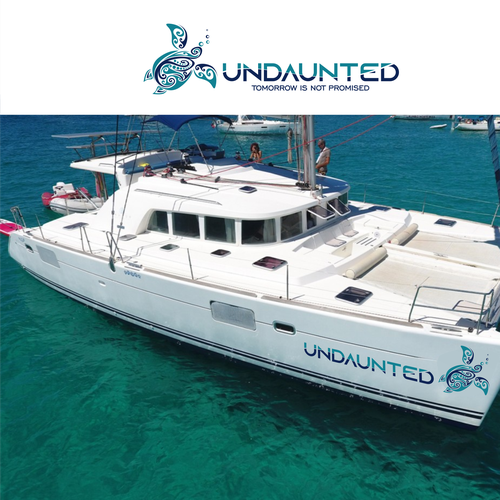 Turtle logo with the title 'Logo Design for a sailing catamaran'