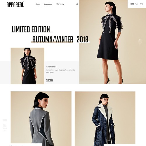 Clothing website with the title 'Bold e commerce clothes shop'