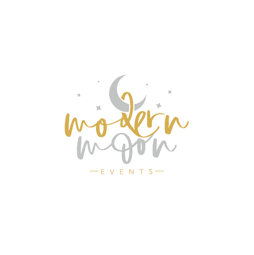 Script logo with the title 'Design Concept for Modern Moon Events'