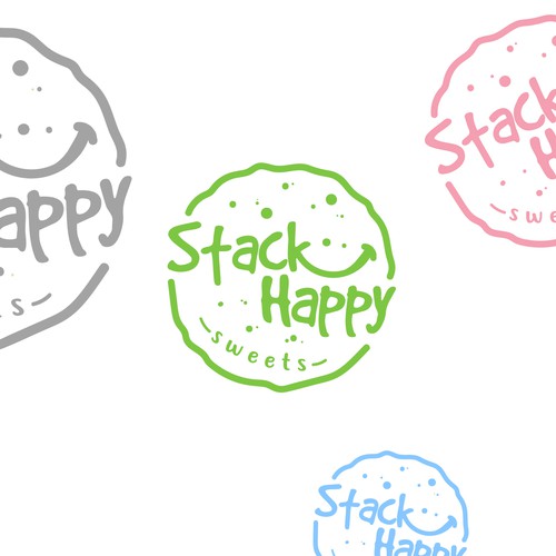Cookie logo with the title 'Logo Stack Happy Sweets'