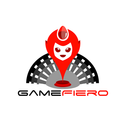 Location pin logo with the title 'Game Fiero'
