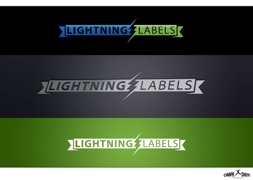 Sticker and decal logo with the title 'Lightning Labels'
