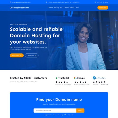 Hosting design with the title 'Hosting company'